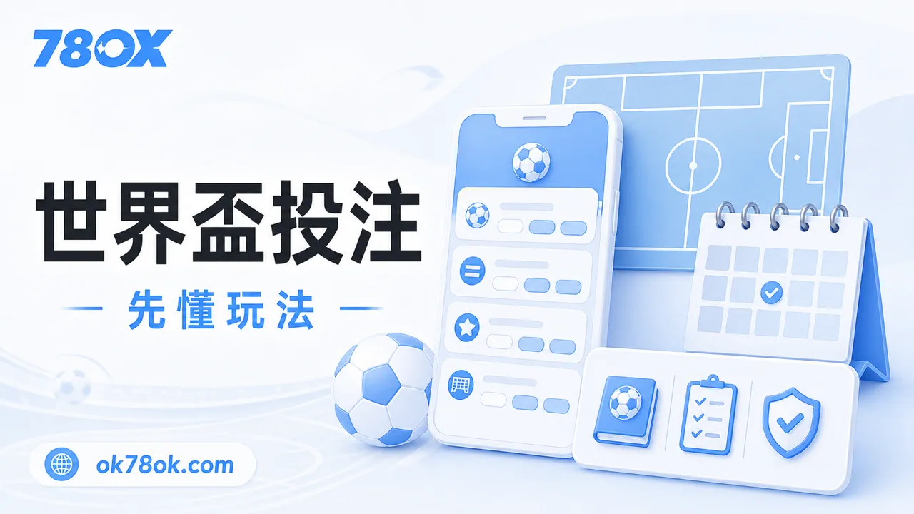78OK 世界盃投注玩法、賽程與賽前規則檢查示意圖