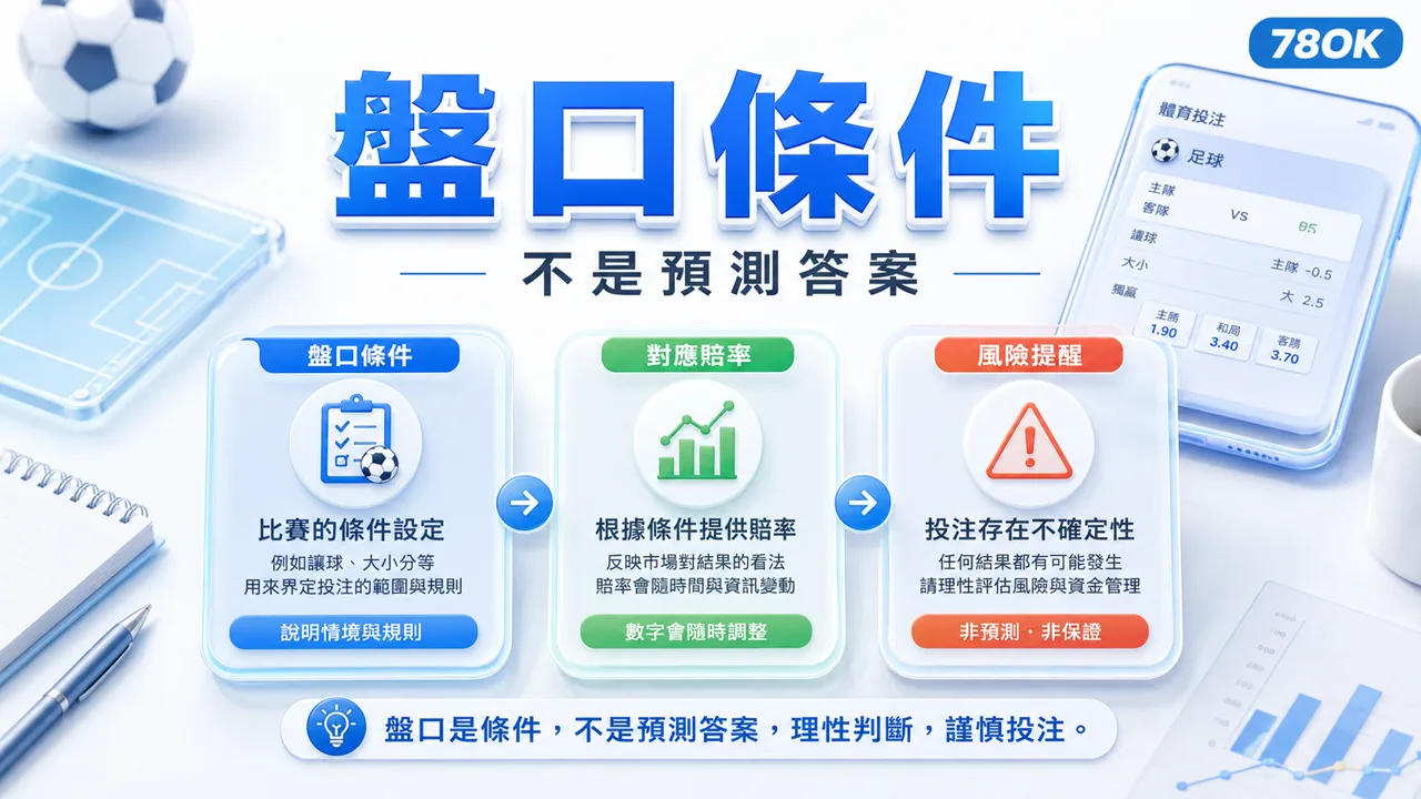 78OK 盤口條件不是預測答案示意圖