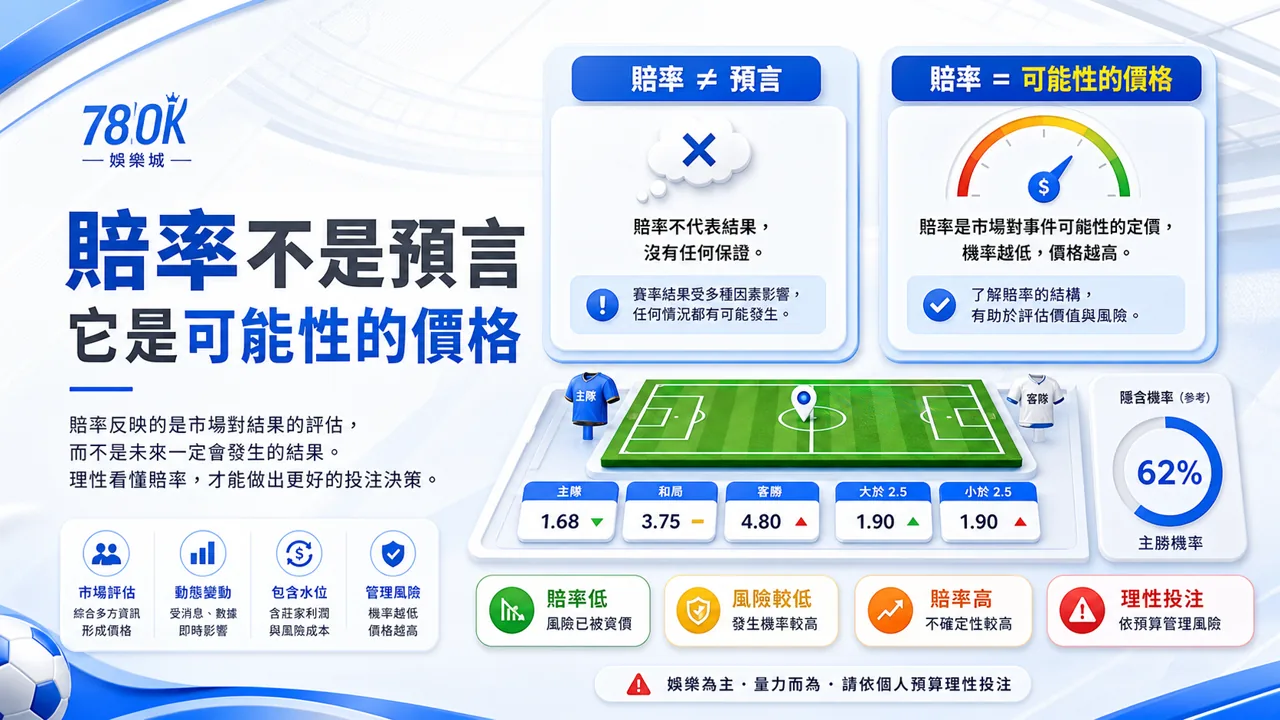 78OK 賠率不是預言而是可能性價格示意圖