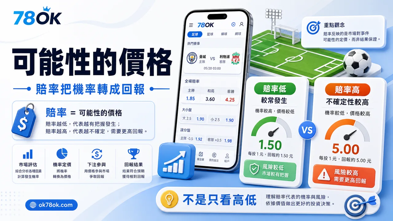 78OK 可能性的價格與賠率概念示意圖