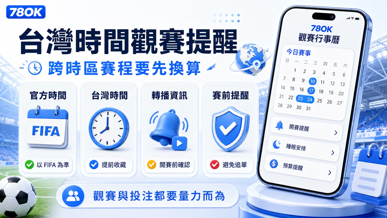 78OK 世界盃台灣時間觀賽提醒，確認官方時間、台灣時間、轉播資訊與賽前提醒