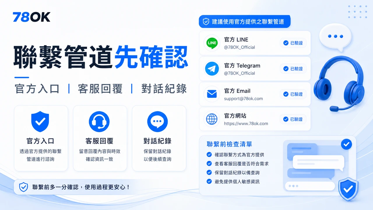 78OK 整理 RG 富遊代理聯繫前要確認官方入口、客服管道與會員資料