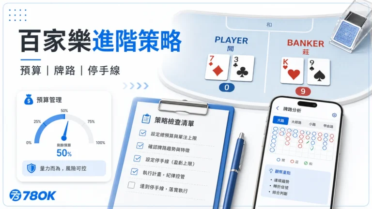 百家樂進階策略怎麼用?預算控管、牌路判讀與停手條件整理 2 78OK 百家樂進階策略,整理預算、牌路與停手線