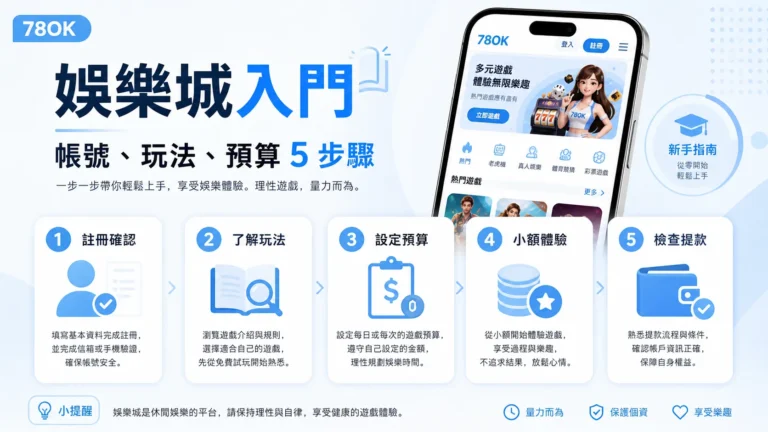 78OK 娛樂城入門，帳號玩法預算五步驟