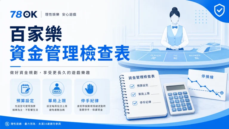 78OK 百家樂資金管理檢查表精選圖