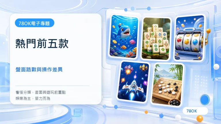 78OK電子熱門前五款實際畫面|熱音DJ、啤酒派對到直式武聖怎麼選 10 熱門前五款|78OK電子遊戲介紹封面