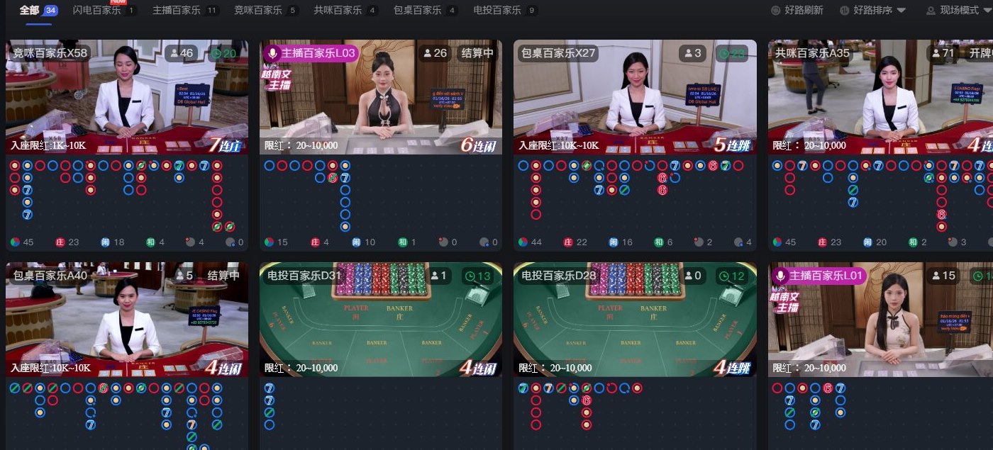 78OK真人館完整介紹:遊戲分區、供應商與新手怎麼選 2 78OK站內既有DB真人桌台大廳畫面