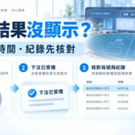 真人百家樂下注結果未顯示時，核對局號、時間與紀錄的示意圖